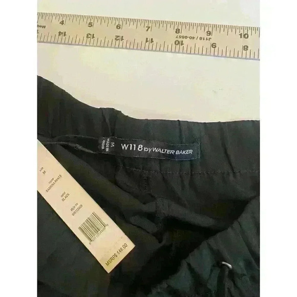 NWT W118 WALTER BAKER SABRINA Med Black Pants Elastic Tie Waist MSRP $148.00 - Picture 4 of 7